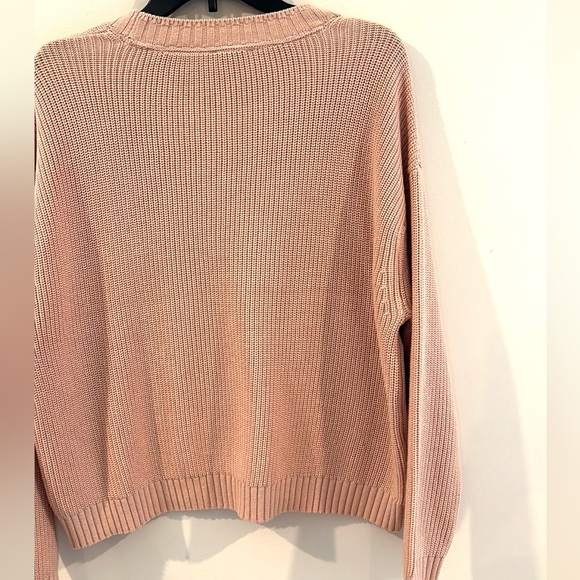 Tommy Hilfiger Size M Jeans Sweater Peach Pink Cotton Blend Retail $78 - Picture 7 of 11